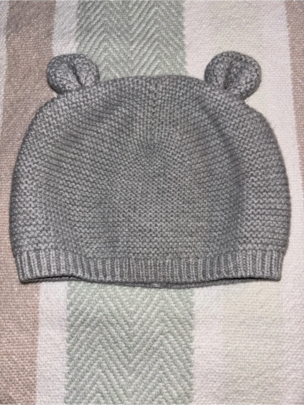 Baby GAP Knit Beanie in Camel and Gray
